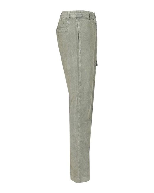 C P Company Gray Velvet Trousers for men