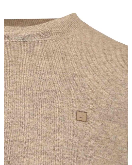 Acne Natural Crew Neck Sweater for men
