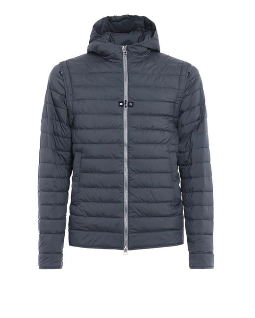 Herno Blue Jacket With Removable Sleeves for men