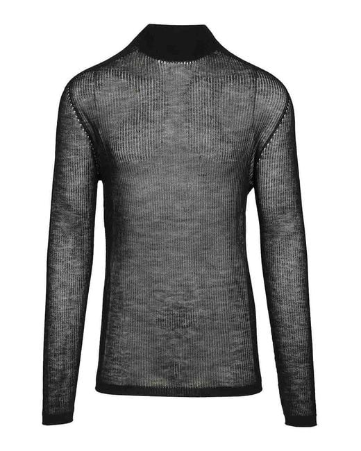Rick Owens Black Oversized Sweater for men