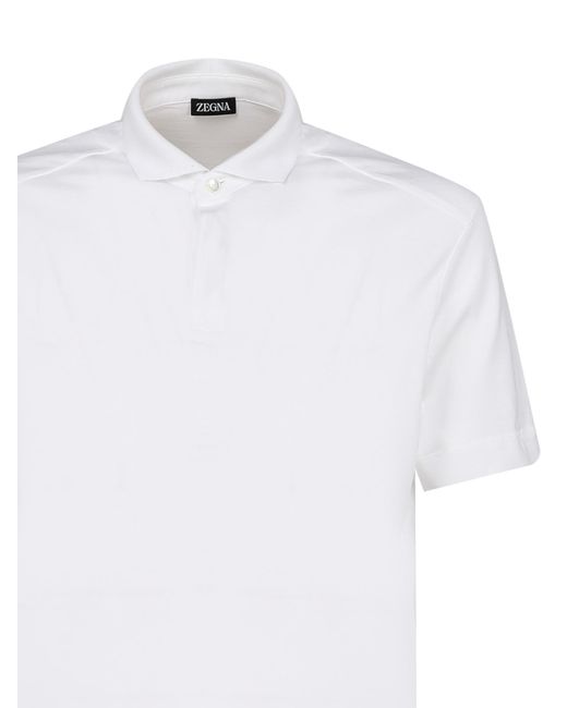 Zegna White Polo T-shirt In Cotton for men
