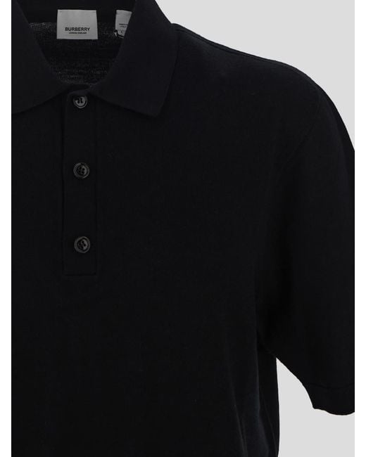 Mens black 2025 burberry polo