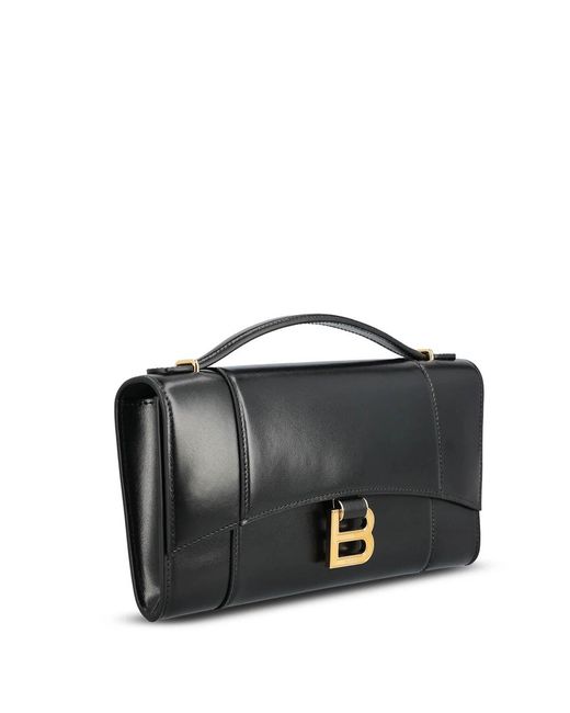 Balenciaga Black Hourglass Pochette With Handle