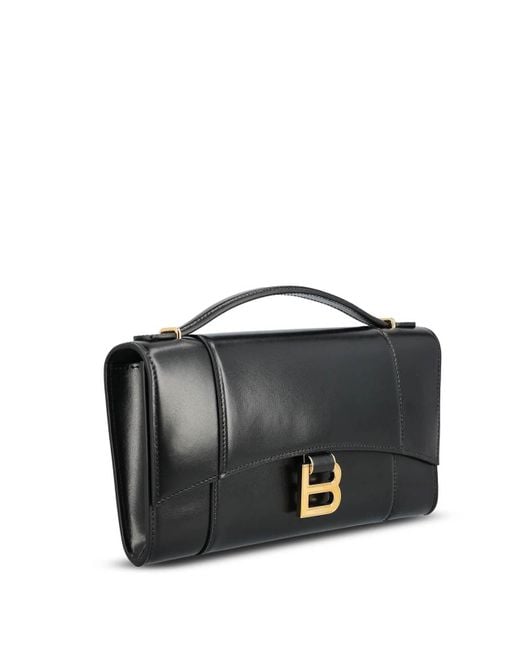 Balenciaga Black Hourglass Pochette With Handle