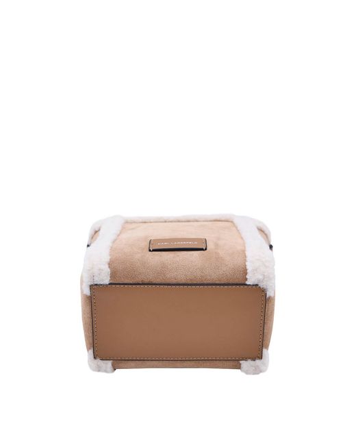 Karl Lagerfeld Natural K/Circle Small Shearling Shoulderbag