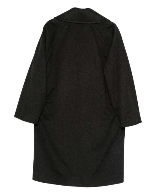 Alberto Biani Black Wool Double-Breasted Coat