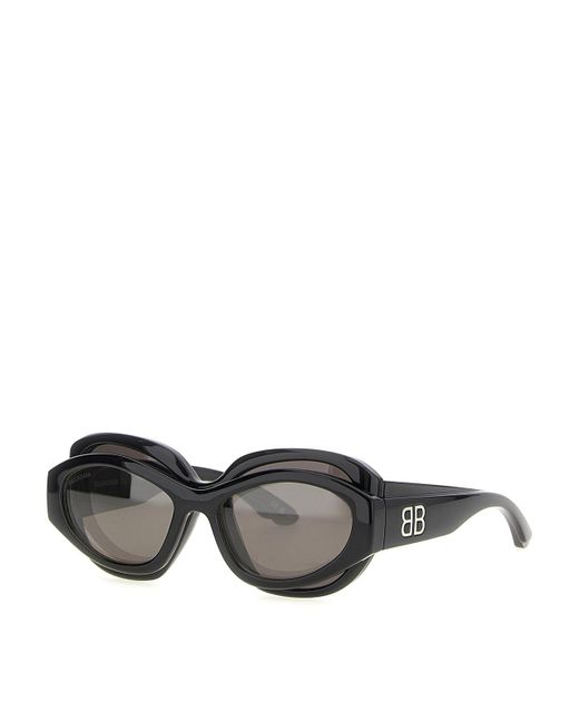 Balenciaga Gray 'Superbusy Round' Sunglasses