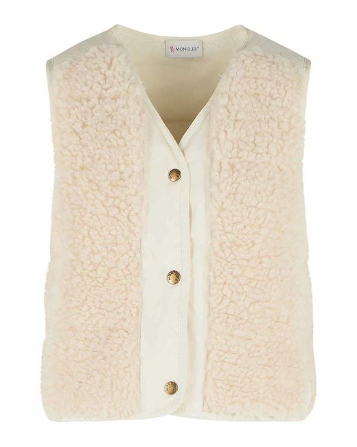 Moncler Natural Ivory Polyester Vest