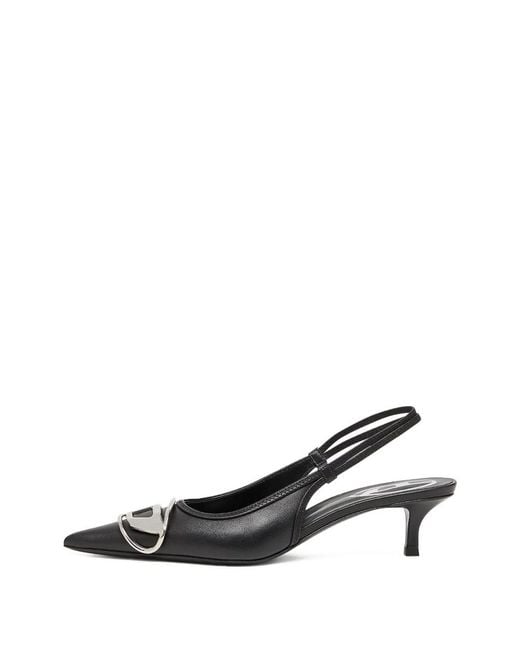 DIESEL Black Leather D Venus Pumps