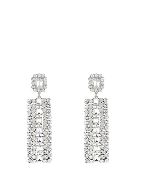 Self-Portrait White Multi Crystal Droplet Earrings