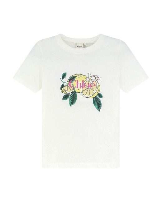 Chloé White Cotton T-Shirt