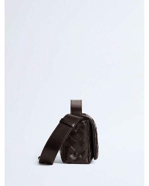 Bottega Veneta Black Intrecciato Mini Bag With Flap for men