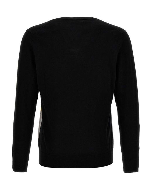 Ballantyne Black Argyle Sweater for men