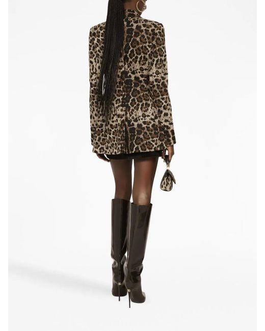 Dolce & Gabbana Black Leo Print Jacket