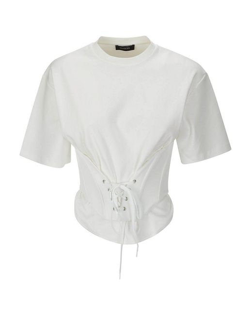 Mugler White T-shirt With Corset