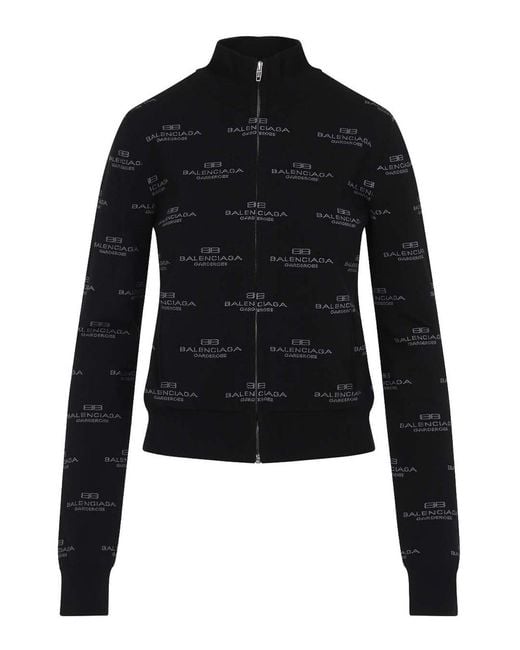 Balenciaga Black All-Over Zip-Up Cardigan