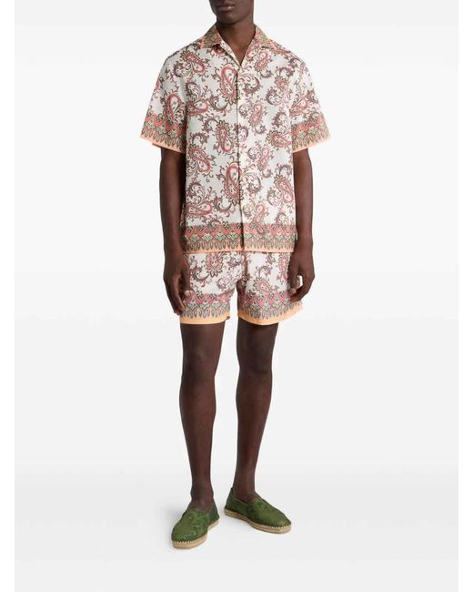 Etro Red Polyester Swim-Trunk Roma for men