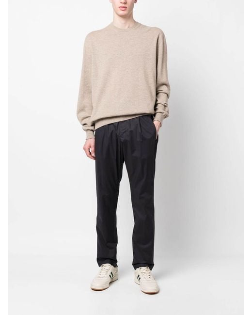 Herno Black Straight Trousers With Drawstring for men