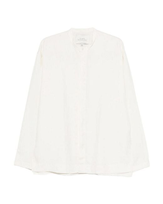 Studio Nicholson White Karst Linen Blend Shirt
