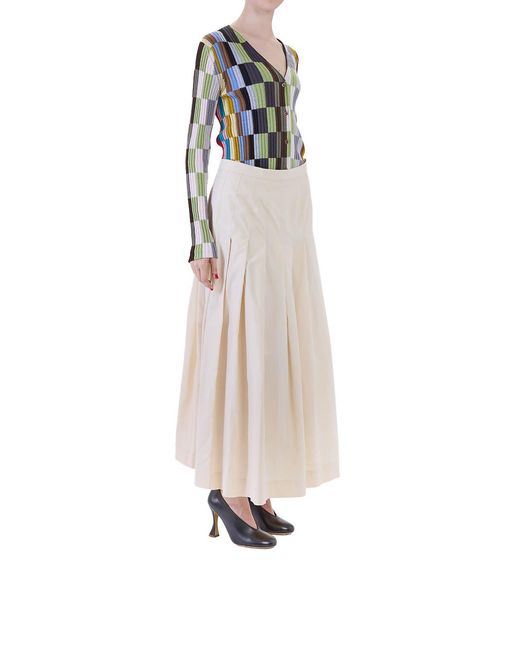 Paul Smith White Long Pleated Skirt