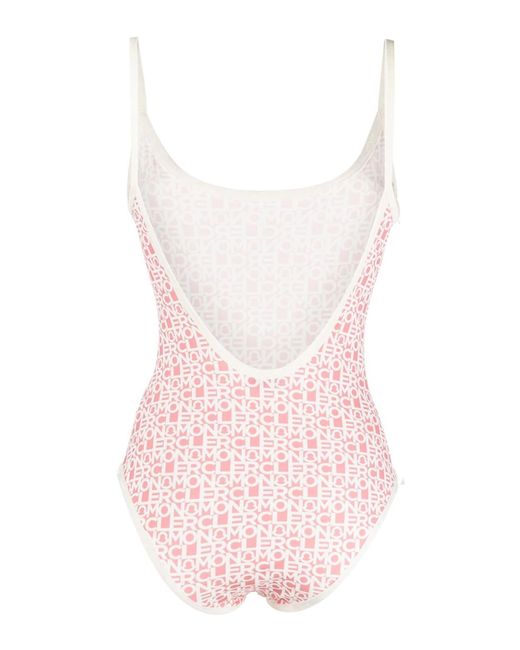 Moncler Pink Logo-print Swimsuit