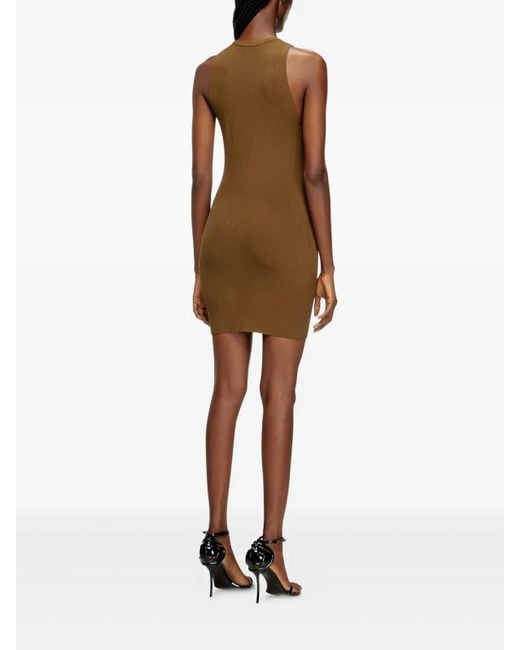 DIESEL Green 'M-Caddix' Ribbed Knit Sleeveless Dress
