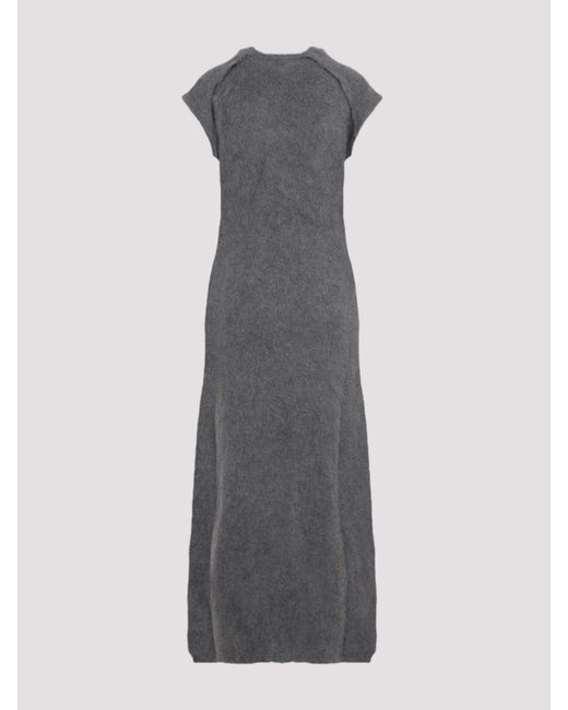 Jil Sander Gray Knit Long Dress