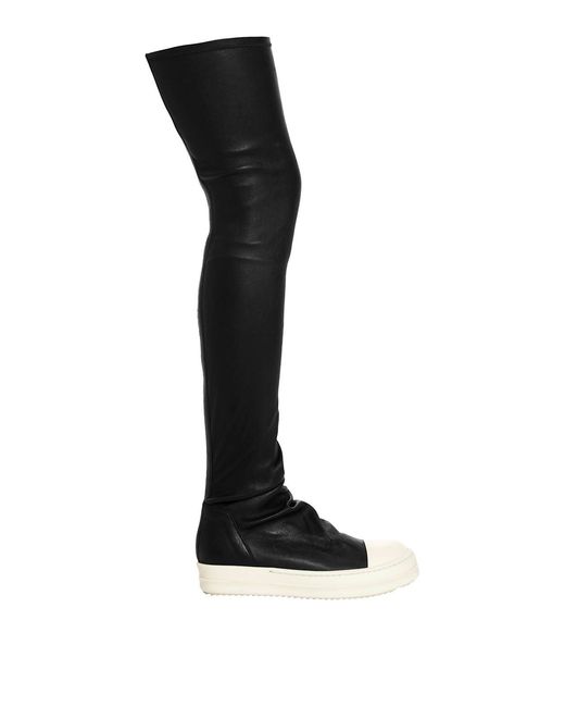 Rick Owens Black High Stocking Sneaks Boots