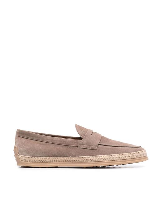 Tod's Gray Suede Loafers for men