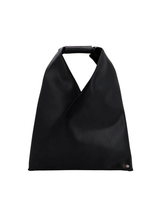 MM6 by Maison Martin Margiela Black Handbag With Iconic Back Stitching