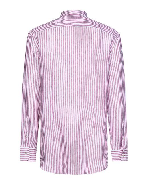 Etro Pink Stripe Pattern Shirt for men