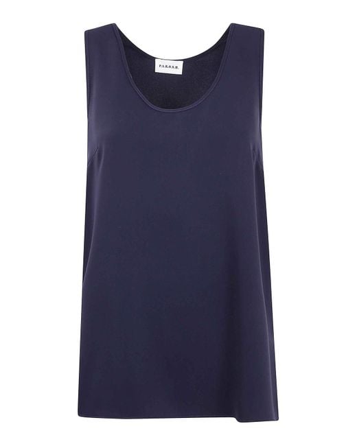 P.A.R.O.S.H. Blue Sleeveless Blouse