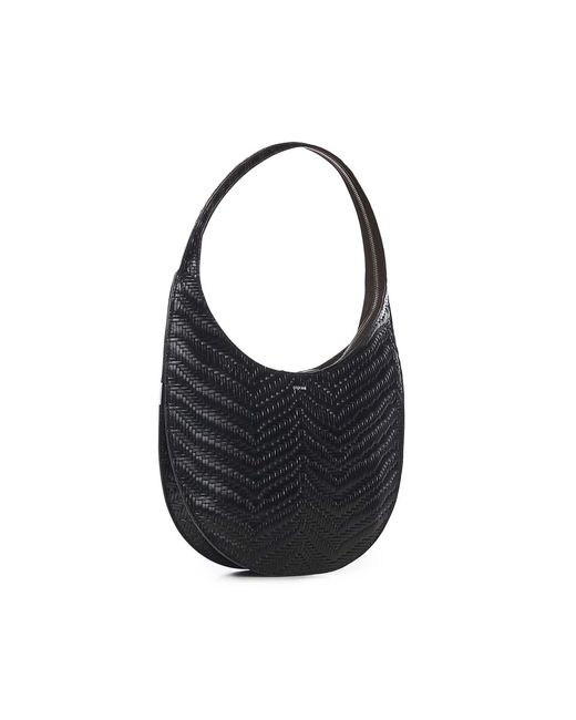 Coperni Black Soft Swipe Medium Leather Shoulder Bag