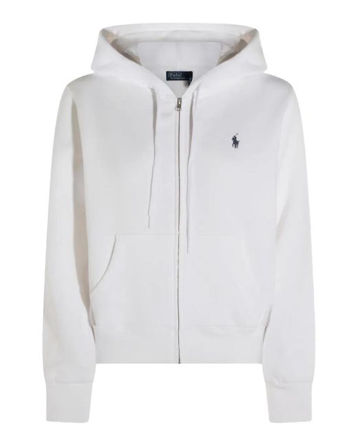 Polo Ralph Lauren White Knit Full Zip Sweatshirt