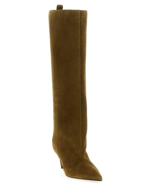 The Attico Green Lea Boots
