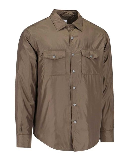 Aspesi Brown Nylon Shirt Jacket for men