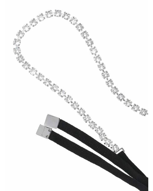MM6 by Maison Margiela Metallic Rhinestone Bow Necklace