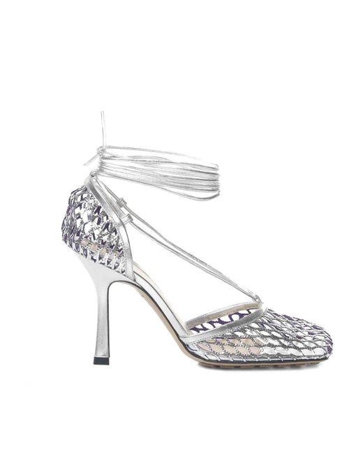 Bottega Veneta White Stringati Sandals