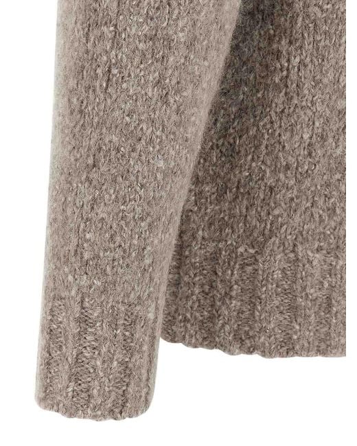 Brunello Cucinelli Gray Alpaca Wool Cardigan for men