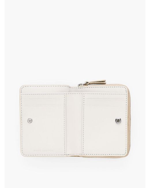 Marc Jacobs White The Mini Compact Wallet Punk Scribble