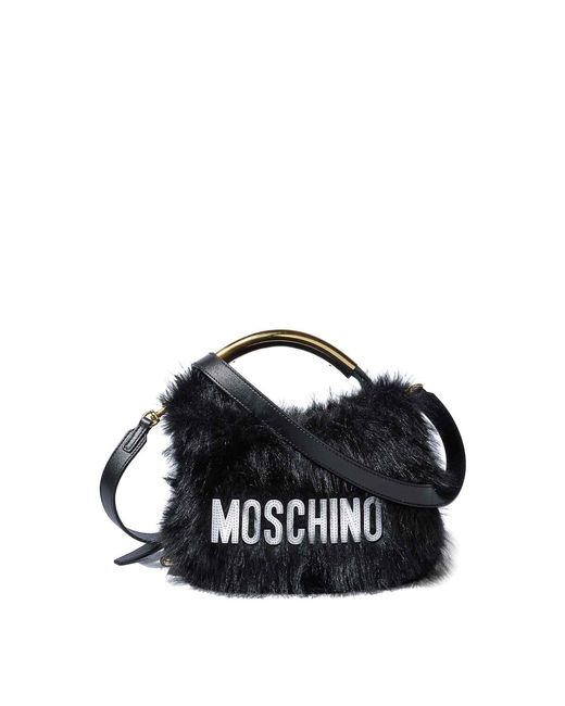 Moschino Black Handle Me Mini Furry