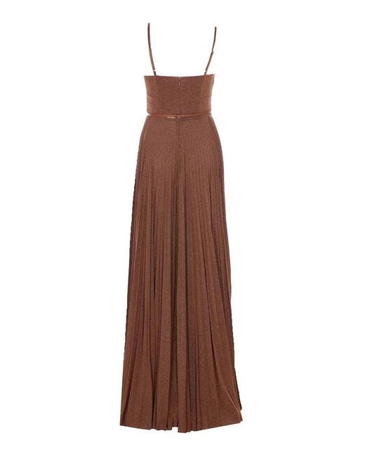 Elisabetta Franchi Brown Cuoio Dress