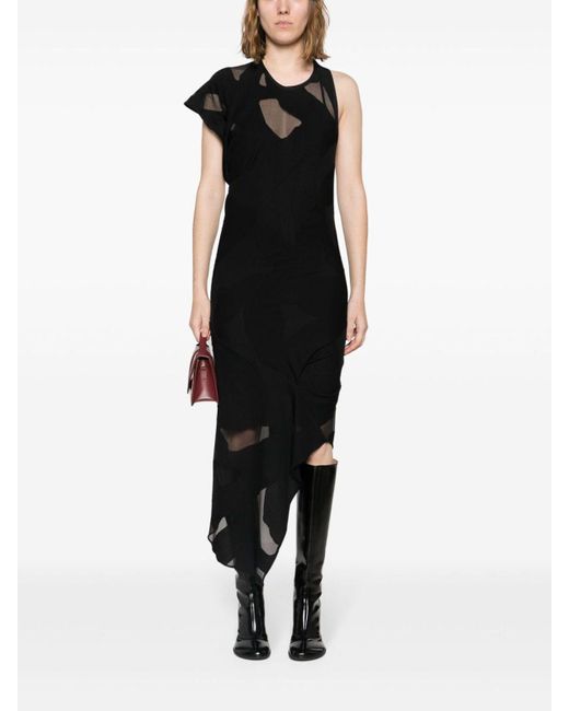 IRO Black Asymmetric Midi Dress