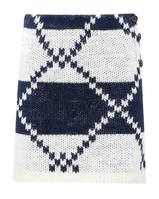 J.W. Anderson Blue Fairisle Mini Skirt