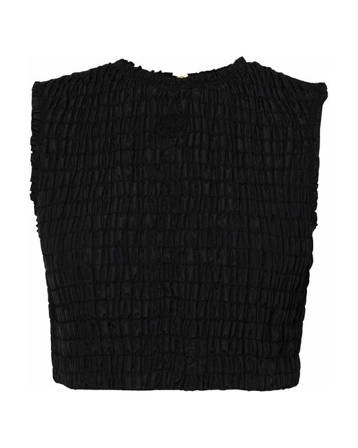 Patou Black Top Crop Smock