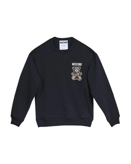 Moschino Blue Adrian Bear Sweatshirt for men