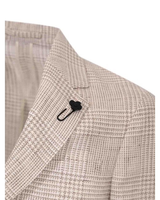 Lardini Natural Single-Breasted Roma Jacket for men