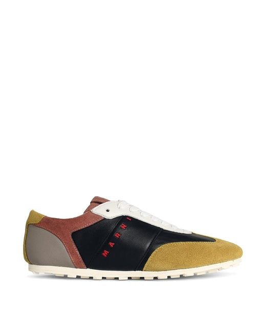 Marni White Softy Soccer Leather Sneakers