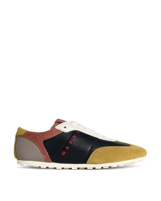 Marni White Softy Soccer Leather Sneakers