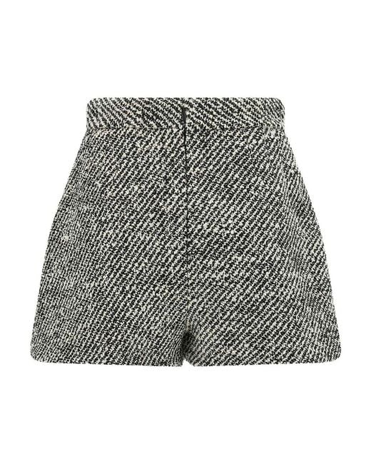 Versace Gray Boucl Wool Shorts